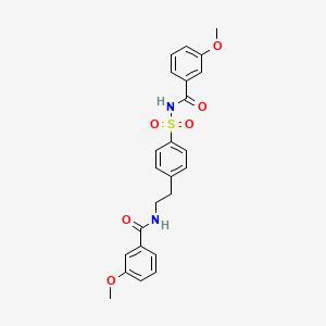 molecular formula C24H24N2O6S B11028095 3-methoxy-N-{[4-(2-{[(3-methoxyphenyl)carbonyl]amino}ethyl)phenyl]sulfonyl}benzamide 