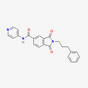 1,3-dioxo-2-(3-phenylpropyl)-N-(pyridin-4-yl)-2,3-dihydro-1H-isoindole-5-carboxamide