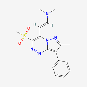 molecular formula C17H19N5O2S B11028137 (E)-N,N-dimethyl-2-[7-methyl-3-(methylsulfonyl)-8-phenylpyrazolo[5,1-c][1,2,4]triazin-4-yl]ethenamine 