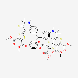 Tetramethyl 9'-[{4-[4,5-bis(methoxycarbonyl)-1,3-dithiol-2-ylidene]-1,2,2-trimethyl-3-thioxo-1,2,3,4-tetrahydroquinolin-6-yl}(phenyl)methyl]-5',5',6'-trimethyl-5',6'-dihydrospiro[1,3-dithiole-2,1'-thi