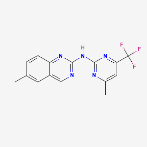 molecular formula C16H14F3N5 B11028151 4,6-dimethyl-N-[4-methyl-6-(trifluoromethyl)pyrimidin-2-yl]quinazolin-2-amine 