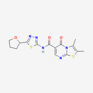 2,3-dimethyl-5-oxo-N-[5-(tetrahydrofuran-2-yl)-1,3,4-thiadiazol-2-yl]-5H-[1,3]thiazolo[3,2-a]pyrimidine-6-carboxamide