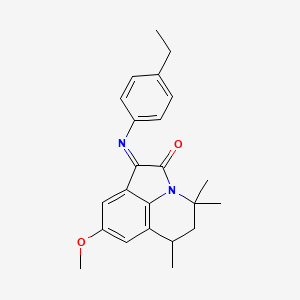 (1E)-1-[(4-ethylphenyl)imino]-8-methoxy-4,4,6-trimethyl-5,6-dihydro-4H-pyrrolo[3,2,1-ij]quinolin-2(1H)-one