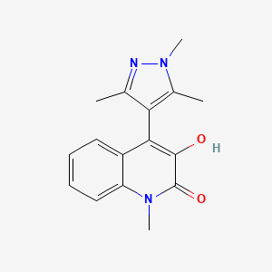 molecular formula C16H17N3O2 B11028220 3-hydroxy-1-methyl-4-(1,3,5-trimethyl-1H-pyrazol-4-yl)quinolin-2(1H)-one 