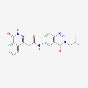 molecular formula C22H21N5O3 B11028223 2-(4-hydroxyphthalazin-1-yl)-N-[3-(2-methylpropyl)-4-oxo-3,4-dihydroquinazolin-6-yl]acetamide 