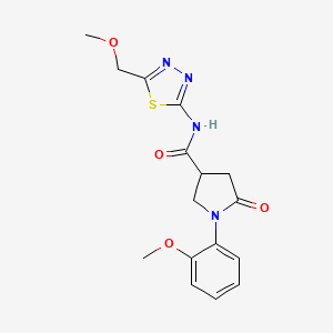 molecular formula C16H18N4O4S B11028232 N-[(2E)-5-(methoxymethyl)-1,3,4-thiadiazol-2(3H)-ylidene]-1-(2-methoxyphenyl)-5-oxopyrrolidine-3-carboxamide 