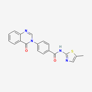 molecular formula C19H14N4O2S B11028235 N-(5-methyl-1,3-thiazol-2-yl)-4-(4-oxoquinazolin-3(4H)-yl)benzamide 