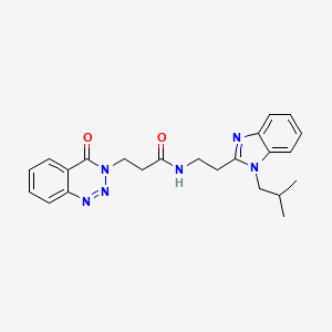 molecular formula C23H26N6O2 B11028256 N-{2-[1-(2-methylpropyl)-1H-benzimidazol-2-yl]ethyl}-3-(4-oxo-1,2,3-benzotriazin-3(4H)-yl)propanamide 