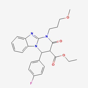 molecular formula C23H24FN3O4 B11028258 Ethyl 4-(4-fluorophenyl)-1-(3-methoxypropyl)-2-oxo-1,2,3,4-tetrahydropyrimido[1,2-a]benzimidazole-3-carboxylate 