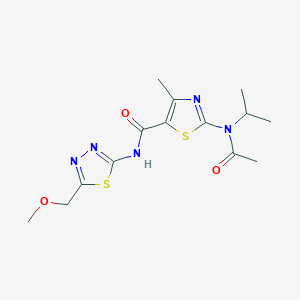 2-[acetyl(propan-2-yl)amino]-N-[(2E)-5-(methoxymethyl)-1,3,4-thiadiazol-2(3H)-ylidene]-4-methyl-1,3-thiazole-5-carboxamide