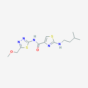 N-[(2E)-5-(methoxymethyl)-1,3,4-thiadiazol-2(3H)-ylidene]-2-[(3-methylbutyl)amino]-1,3-thiazole-4-carboxamide