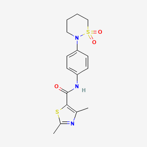 N-[4-(1,1-dioxido-1,2-thiazinan-2-yl)phenyl]-2,4-dimethyl-1,3-thiazole-5-carboxamide