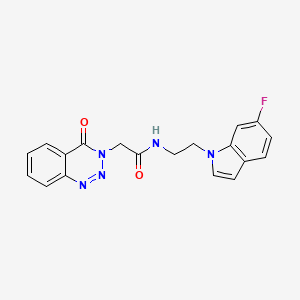 N-[2-(6-fluoro-1H-indol-1-yl)ethyl]-2-(4-oxo-1,2,3-benzotriazin-3(4H)-yl)acetamide