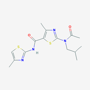 2-[acetyl(2-methylpropyl)amino]-4-methyl-N-[(2E)-4-methyl-1,3-thiazol-2(3H)-ylidene]-1,3-thiazole-5-carboxamide