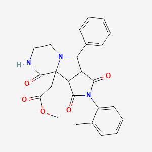 methyl 2-[4-(2-methylphenyl)-3,5,12-trioxo-7-phenyl-4,8,11-triazatricyclo[6.4.0.02,6]dodecan-1-yl]acetate