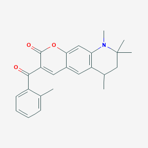 6,8,8,9-tetramethyl-3-(2-methylbenzoyl)-6,7,8,9-tetrahydro-2H-pyrano[3,2-g]quinolin-2-one