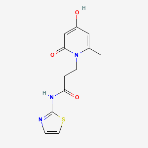 molecular formula C12H13N3O3S B11028353 3-(4-hydroxy-6-methyl-2-oxopyridin-1(2H)-yl)-N-(1,3-thiazol-2-yl)propanamide 