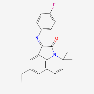 (1E)-8-ethyl-1-[(4-fluorophenyl)imino]-4,4,6-trimethyl-4H-pyrrolo[3,2,1-ij]quinolin-2(1H)-one