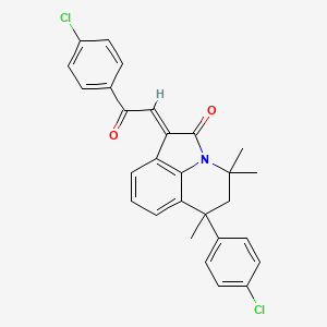 (1E)-6-(4-chlorophenyl)-1-[2-(4-chlorophenyl)-2-oxoethylidene]-4,4,6-trimethyl-5,6-dihydro-4H-pyrrolo[3,2,1-ij]quinolin-2(1H)-one