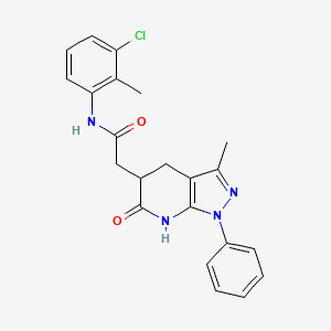 molecular formula C22H21ClN4O2 B11028406 N-(3-chloro-2-methylphenyl)-2-(3-methyl-6-oxo-1-phenyl-4,5,6,7-tetrahydro-1H-pyrazolo[3,4-b]pyridin-5-yl)acetamide 