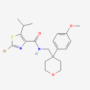 2-bromo-N-{[4-(4-methoxyphenyl)tetrahydro-2H-pyran-4-yl]methyl}-5-(propan-2-yl)-1,3-thiazole-4-carboxamide