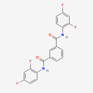 molecular formula C20H12F4N2O2 B11028441 N,N'-bis(2,4-difluorophenyl)benzene-1,3-dicarboxamide 