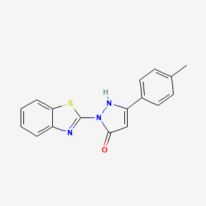 molecular formula C17H13N3OS B11028475 1-(1,3-benzothiazol-2-yl)-3-(4-methylphenyl)-1H-pyrazol-5-ol 