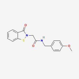 molecular formula C17H16N2O3S B11028480 N-(4-methoxybenzyl)-2-(3-oxo-1,2-benzothiazol-2(3H)-yl)acetamide 