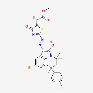 Methyl [2-{2-[8-bromo-6-(4-chlorophenyl)-4,4,6-trimethyl-2-oxo-5,6-dihydro-4H-pyrrolo[3,2,1-IJ]quinolin-1(2H)-ylidene]hydrazino}-4-oxo-1,3-thiazol-5(4H)-ylidene]acetate