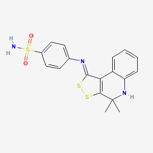 molecular formula C18H17N3O2S3 B11028497 4-{[(1Z)-4,4-dimethyl-4,5-dihydro-1H-[1,2]dithiolo[3,4-c]quinolin-1-ylidene]amino}benzenesulfonamide 