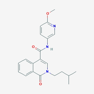 N-(6-methoxypyridin-3-yl)-2-(3-methylbutyl)-1-oxo-1,2-dihydroisoquinoline-4-carboxamide