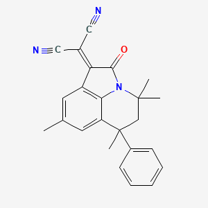 (4,4,6,8-tetramethyl-2-oxo-6-phenyl-5,6-dihydro-4H-pyrrolo[3,2,1-ij]quinolin-1(2H)-ylidene)propanedinitrile