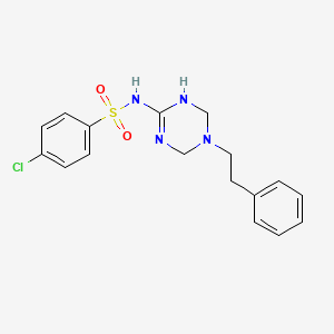 4-chloro-N-(5-phenethyl-1,4,5,6-tetrahydro-1,3,5-triazin-2-yl)-1-benzenesulfonamide