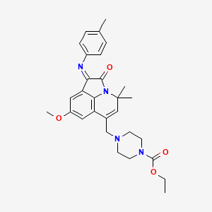 Ethyl 4-{[8-methoxy-4,4-dimethyl-1-[(4-methylphenyl)imino]-2-oxo-4H-pyrrolo[3,2,1-IJ]quinolin-6(2H)-YL]methyl}tetrahydro-1(2H)-pyrazinecarboxylate