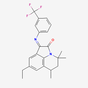 (1E)-8-ethyl-4,4,6-trimethyl-1-{[3-(trifluoromethyl)phenyl]imino}-5,6-dihydro-4H-pyrrolo[3,2,1-ij]quinolin-2(1H)-one