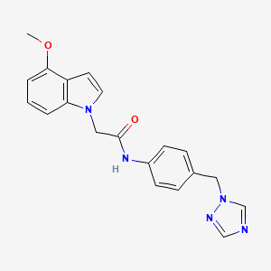 2-(4-methoxy-1H-indol-1-yl)-N-[4-(1H-1,2,4-triazol-1-ylmethyl)phenyl]acetamide