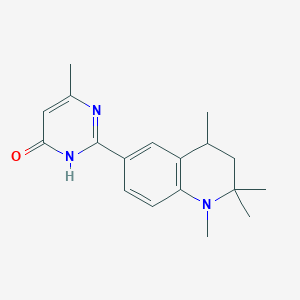 molecular formula C18H23N3O B11028571 6-Methyl-2-(1,2,2,4-tetramethyl-1,2,3,4-tetrahydro-6-quinolinyl)-4(3H)-pyrimidinone 