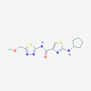 2-(cyclopentylamino)-N-[(2E)-5-(methoxymethyl)-1,3,4-thiadiazol-2(3H)-ylidene]-1,3-thiazole-4-carboxamide