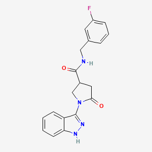 N-(3-fluorobenzyl)-1-(1H-indazol-3-yl)-5-oxopyrrolidine-3-carboxamide