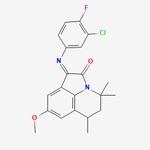 molecular formula C21H20ClFN2O2 B11028594 (1E)-1-[(3-chloro-4-fluorophenyl)imino]-8-methoxy-4,4,6-trimethyl-5,6-dihydro-4H-pyrrolo[3,2,1-ij]quinolin-2(1H)-one 