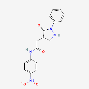 molecular formula C17H16N4O4 B11028605 N-(4-nitrophenyl)-2-(5-oxo-1-phenylpyrazolidin-4-yl)acetamide 