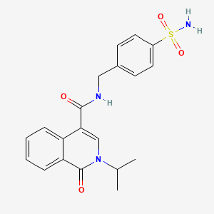 molecular formula C20H21N3O4S B11028607 1-oxo-2-(propan-2-yl)-N-(4-sulfamoylbenzyl)-1,2-dihydroisoquinoline-4-carboxamide 