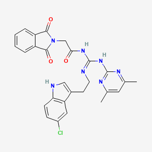 N-{(E)-{[2-(5-chloro-1H-indol-3-yl)ethyl]amino}[(4,6-dimethylpyrimidin-2-yl)amino]methylidene}-2-(1,3-dioxo-1,3-dihydro-2H-isoindol-2-yl)acetamide