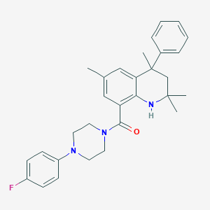 molecular formula C30H34FN3O B11028632 [4-(4-Fluorophenyl)piperazino](2,2,4,6-tetramethyl-4-phenyl-1,2,3,4-tetrahydro-8-quinolinyl)methanone 