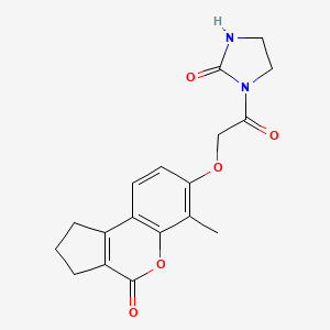 1-{[(6-Methyl-4-oxo-1,2,3,4-tetrahydrocyclopenta[c]chromen-7-yl)oxy]acetyl}imidazolidin-2-one