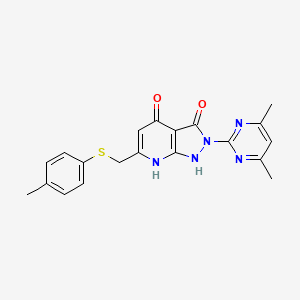 2-(4,6-dimethylpyrimidin-2-yl)-6-{[(4-methylphenyl)sulfanyl]methyl}-1H-pyrazolo[3,4-b]pyridine-3,4(2H,7H)-dione