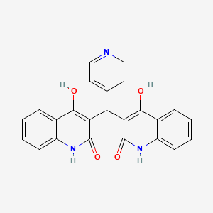 molecular formula C24H17N3O4 B11028702 3,3'-(pyridin-4-ylmethanediyl)bis(4-hydroxyquinolin-2(1H)-one) 