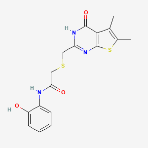 2-{[(4-hydroxy-5,6-dimethylthieno[2,3-d]pyrimidin-2-yl)methyl]sulfanyl}-N-(2-hydroxyphenyl)acetamide