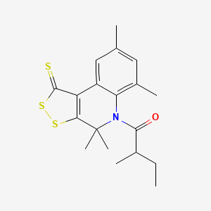 2-methyl-1-(4,4,6,8-tetramethyl-1-thioxo-1,4-dihydro-5H-[1,2]dithiolo[3,4-c]quinolin-5-yl)butan-1-one