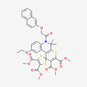 Tetramethyl 9'-ethoxy-5',5'-dimethyl-6'-[(naphthalen-2-yloxy)acetyl]-5',6'-dihydrospiro[1,3-dithiole-2,1'-thiopyrano[2,3-c]quinoline]-2',3',4,5-tetracarboxylate